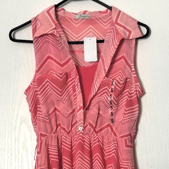 Freebird Chevron Design Sleeveless Dress Size Large - Picture 2 of 3